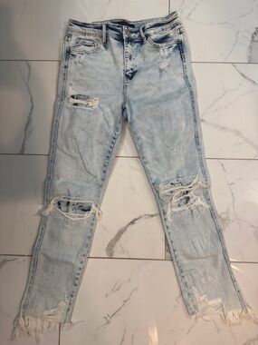 Flying Monkey Light Blue Distressed Skinny Jeans